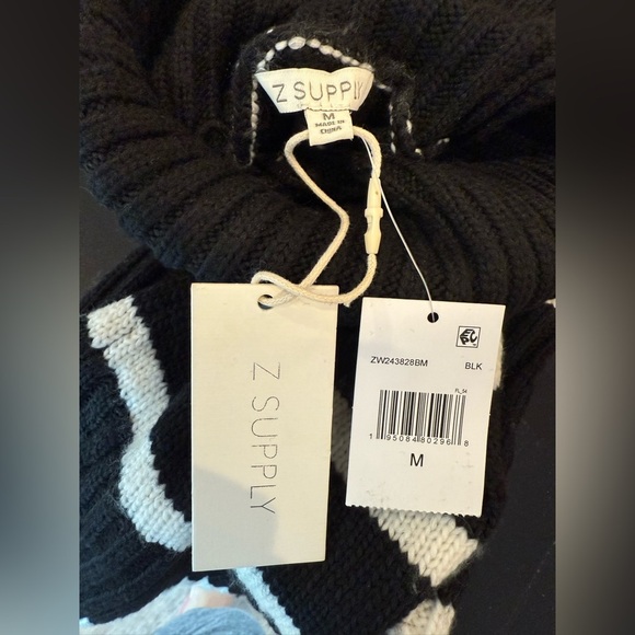 Z-Supply Josephine Striped Black and White Turtleneck Sweater NWT - Picture 9 of 12
